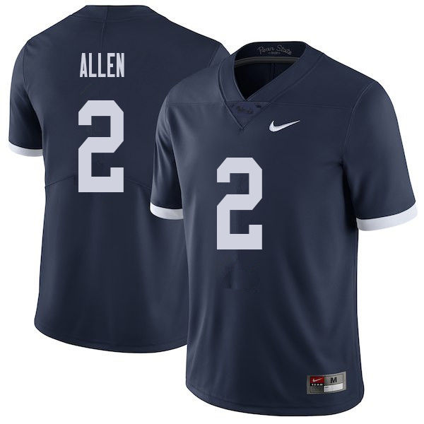 NCAA Nike Men's Penn State Nittany Lions Marcus Allen #2 College Football Authentic Throwback Navy Stitched Jersey QTT5798EN